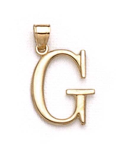 
14k Yellow Gold Initial G Pendant 1 3/8 Inch Long
