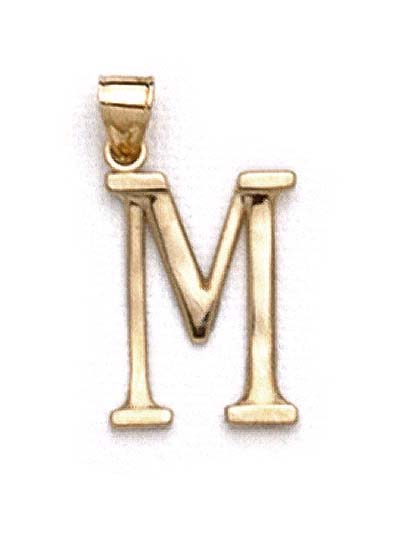 
14k Yellow Gold Initial M Pendant 1 3/8 Inch Long
