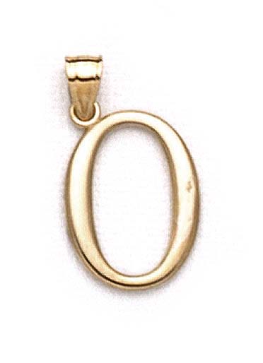 
14k Yellow Gold Initial O Pendant 1 3/8 Inch Long
