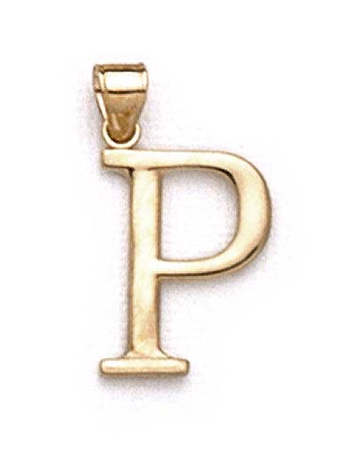 
14k Yellow Gold Initial P Pendant 1 3/8 Inch Long
