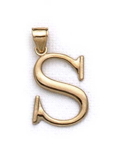 
14k Yellow Gold Initial S Pendant 1 3/8 Inch Long
