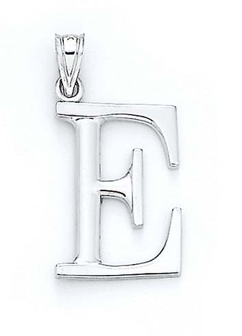 
14k White Gold Initial E Pendant 1 3/8 Inch Long
