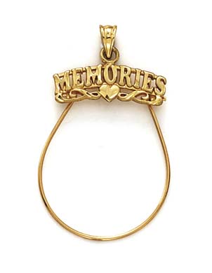 
14k Yellow Gold Memories Charm Holder Pendant
