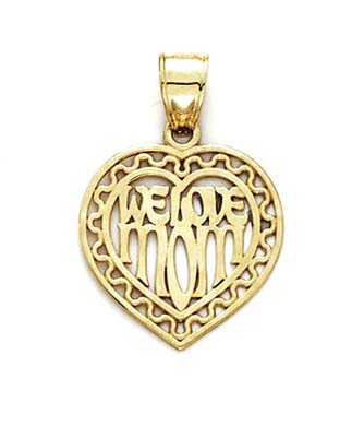 
14k Yellow Gold We Love Mom Pendant
