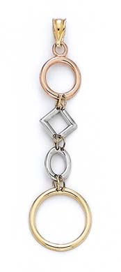 
14k Tricolor Gold Dangle Pendant
