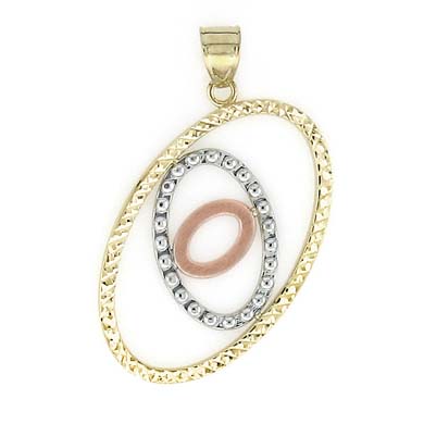 
14k Tricolor Gold Orbits Pendant
