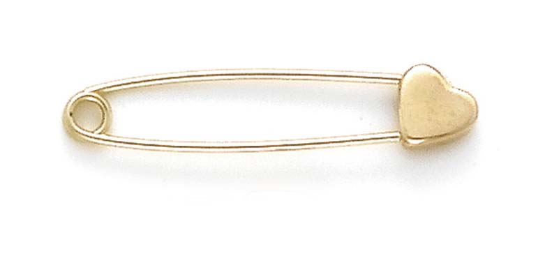 
14k Large Heart Safety Pin
