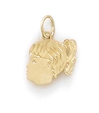 
14k Yellow Gold Girl Head Pendant
