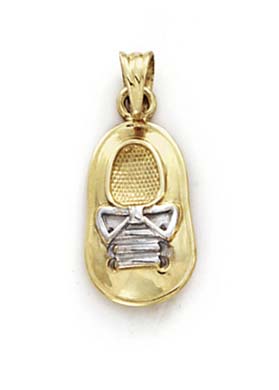 
14k Two-Tone Gold Baby Boy Shoe Pendant
