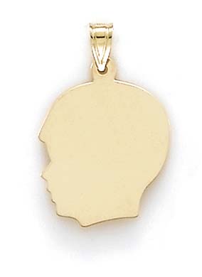 
14k Large Boy Silhouette Pendant
