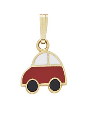 
14k Yellow Gold Enamel Toy Car Pendant
