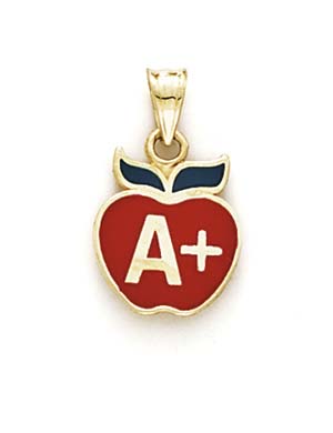 
14k Enamel A+ Apple Pendant
