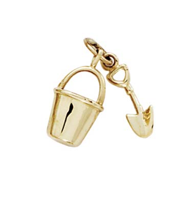 
14k Yellow Gold Sand Pail and Shovel Pendant
