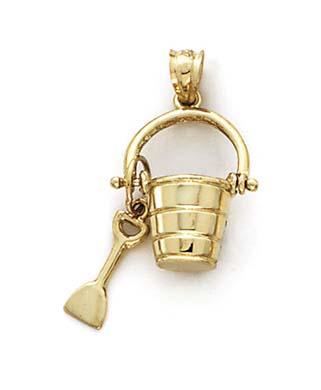 
14k Yellow Gold Pail and Shovel Pendant
