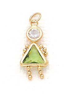 
14k 5mm Girl August Birthstone Cubic Zirconia Pendant
