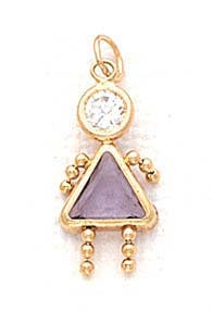 
14k 5mm Girl June Birthstone Cubic Zirconia Pendant
