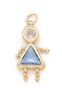 
14k 5mm Girl March Birthstone Cubic Zirconia Pendant
