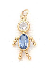 
14k 3x5mm Boy March Birthstone Cubic Zirconia Pendant
