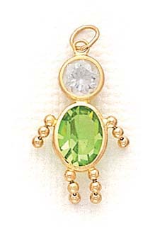 
14k 5x7mm Boy August Birthstone Cubic Zirconia Pendant
