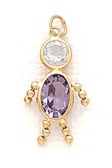 
14k 5x7mm Boy June Birthstone Cubic Zirconia Pendant
