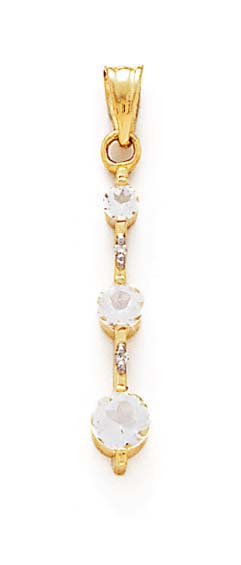 
14k Yellow Gold White Topaz and Diamond Pendant
