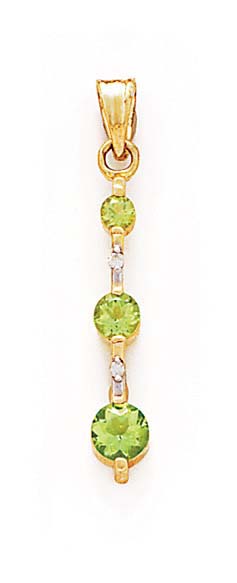 
14k Yellow Gold Peridot and Diamond Pendant
