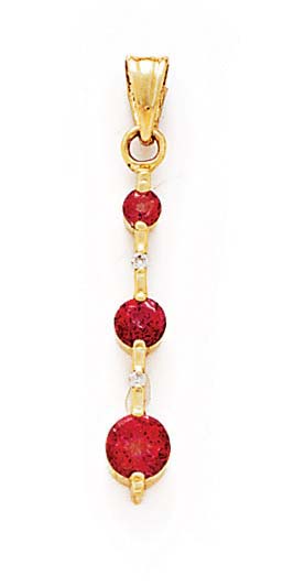 
14k Yellow Gold Pink Topaz and Diamond Pendant
