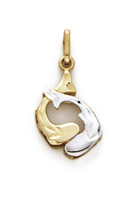 
14k Two-Tone Gold Pisces Zodiac Pendant
