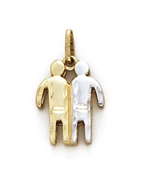 
14k Two-Tone Gold Gemini Zodiac Pendant
