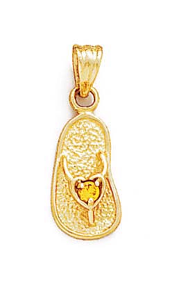 
14k Yellow Gold 2.5mm Yellow Birthstone Sandal Pendant
