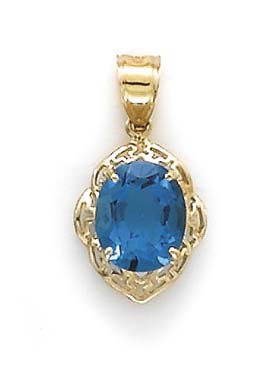 
14k Yellow Gold Blue Topaz Pendant
