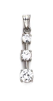 
14k White Gold Cubic Zirconia Drop Pendant
