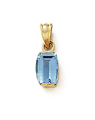 
14k Yellow Gold Rectangle Blue Topaz Pendant
