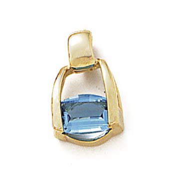 
14k Yellow Gold Blue Topaz Pendant
