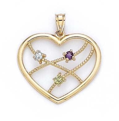 
14k Tricolor Gold 3mm Tricolor Heart Pendant
