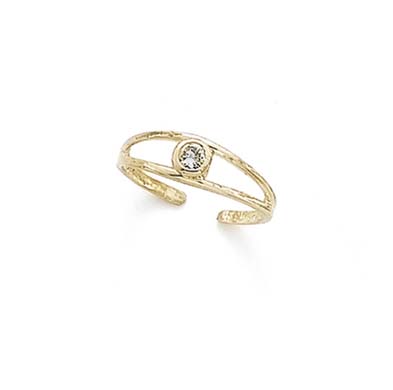 
14k Yellow Gold White Cubic Zirconia Cubic Zirconia Toe Ring
