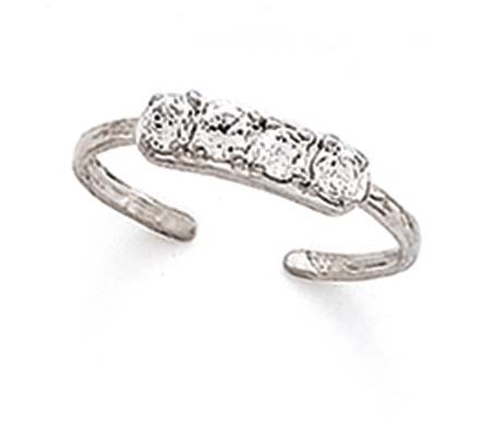 
14k White Gold Cubic Zirconia Cubic Zirconia Toe Ring
