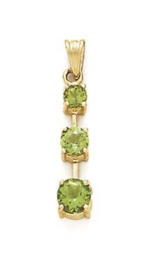 
14k Yellow Gold Stacked Peridot Drop Pendant
