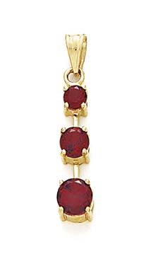 
14k Yellow Gold Stacked Garnet Drop Pendant
