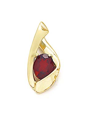 
14k Yellow Gold 7x9mm Oval Garnet Pendant
