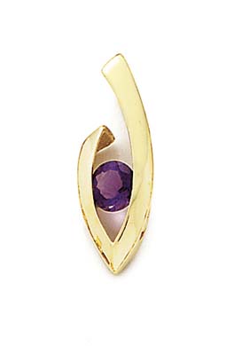 
14k Yellow Gold 6mm Round Amethyst Pendant
