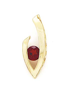 
14k Yellow Gold 6mm Round Garnet Pendant
