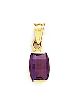 
14k Yellow Gold Rectangle Amethyst Pendant
