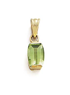 
14k Yellow Gold Rectangle Peridot Pendant
