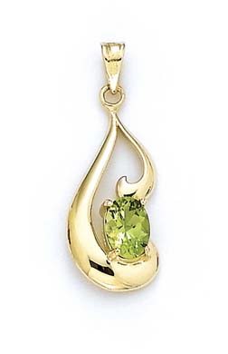 
14k Yellow Gold 6x8mm Oval Peridot Pendant
