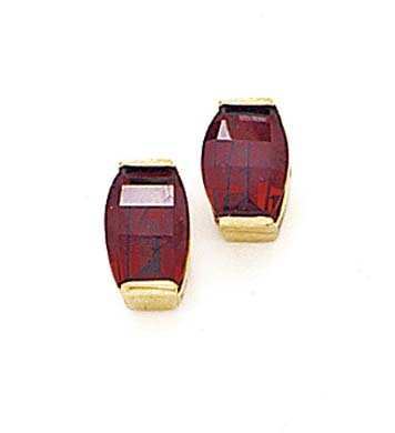 
14k Yellow Gold 8x6mm Garnet Earrings
