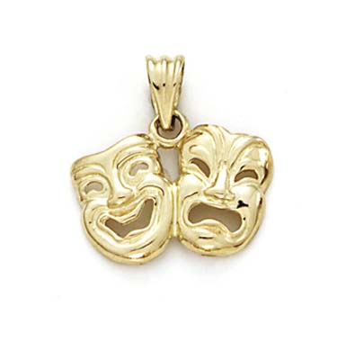 
14k Yellow Gold Comedy Tragedy Mask Pendant
