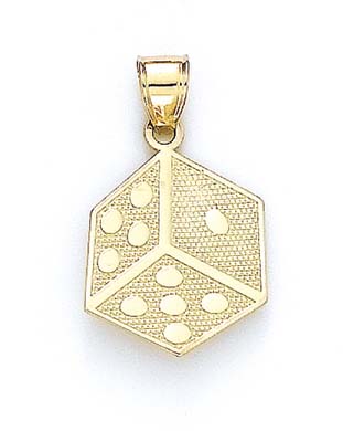 
14k Yellow Gold Dice Pendant
