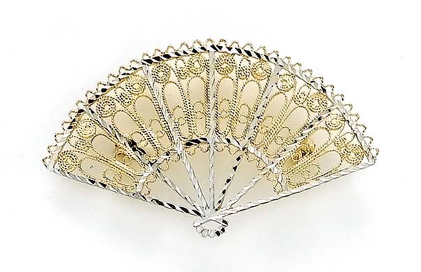 
14k Two-Tone Filigree Fan Pin
