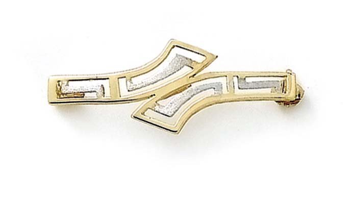 
14k Two-Tone Geometric Bypass Pin
